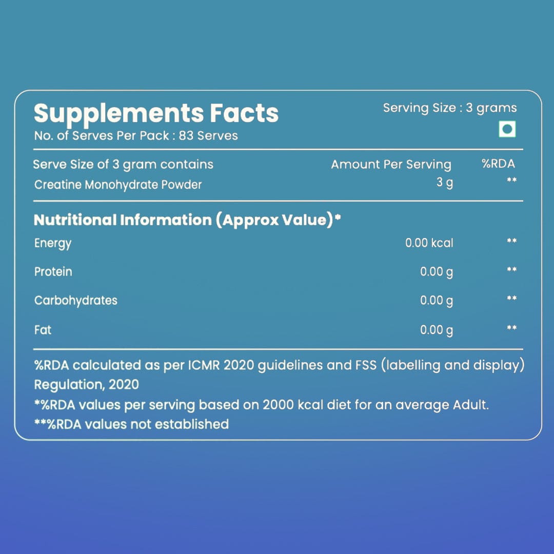 Creatine Monohydrate Supplement - 3g Serving Size | Pure & Potent | Unflavored | The Science of Good Health