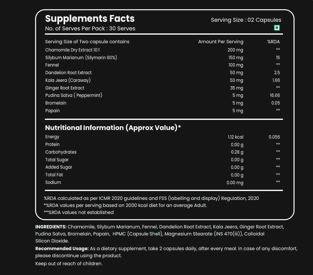 De-Bloat Supplement – Natural Digestion Support & Bloating Relief