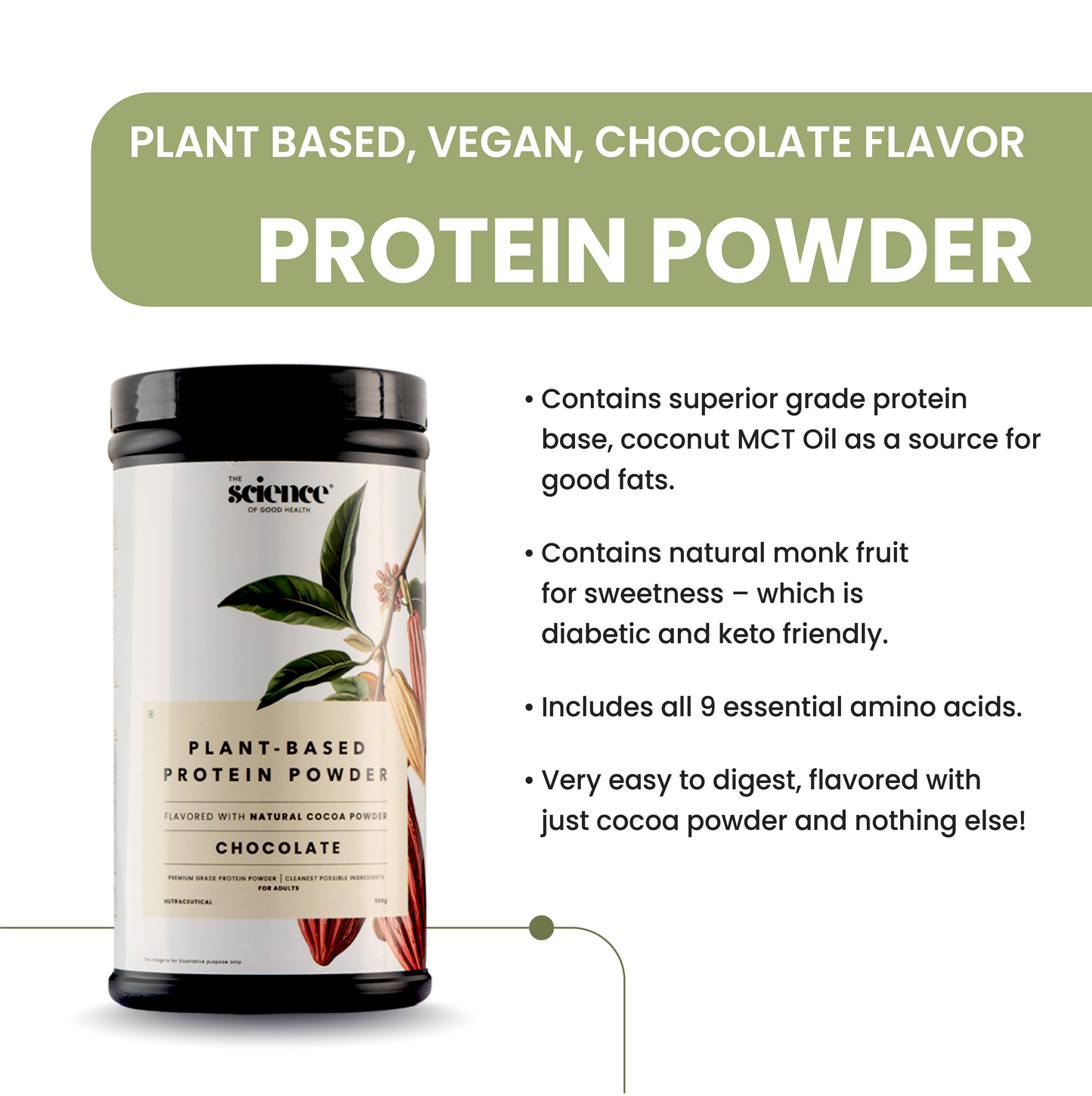 Vegan Chocolate Protein Powder – Plant-Based Muscle Recovery Protein Shake