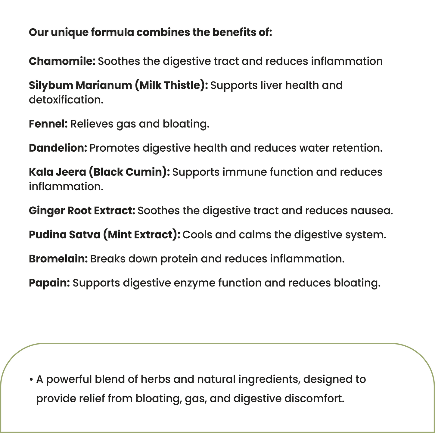 De-Bloat Supplement – Natural Digestion Support & Bloating Relief Optimal Metabolism – 60 Capsules