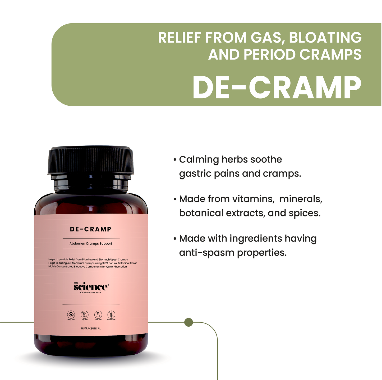 De-Cramp Supplement – IBS & Periods Cramp Relief Formula