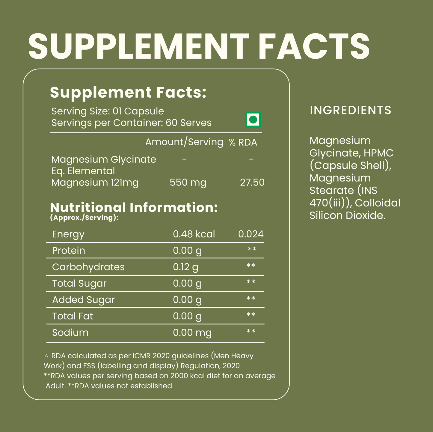 Magnesium Glycinate – High Absorption Magnesium for Stress & Sleep Support