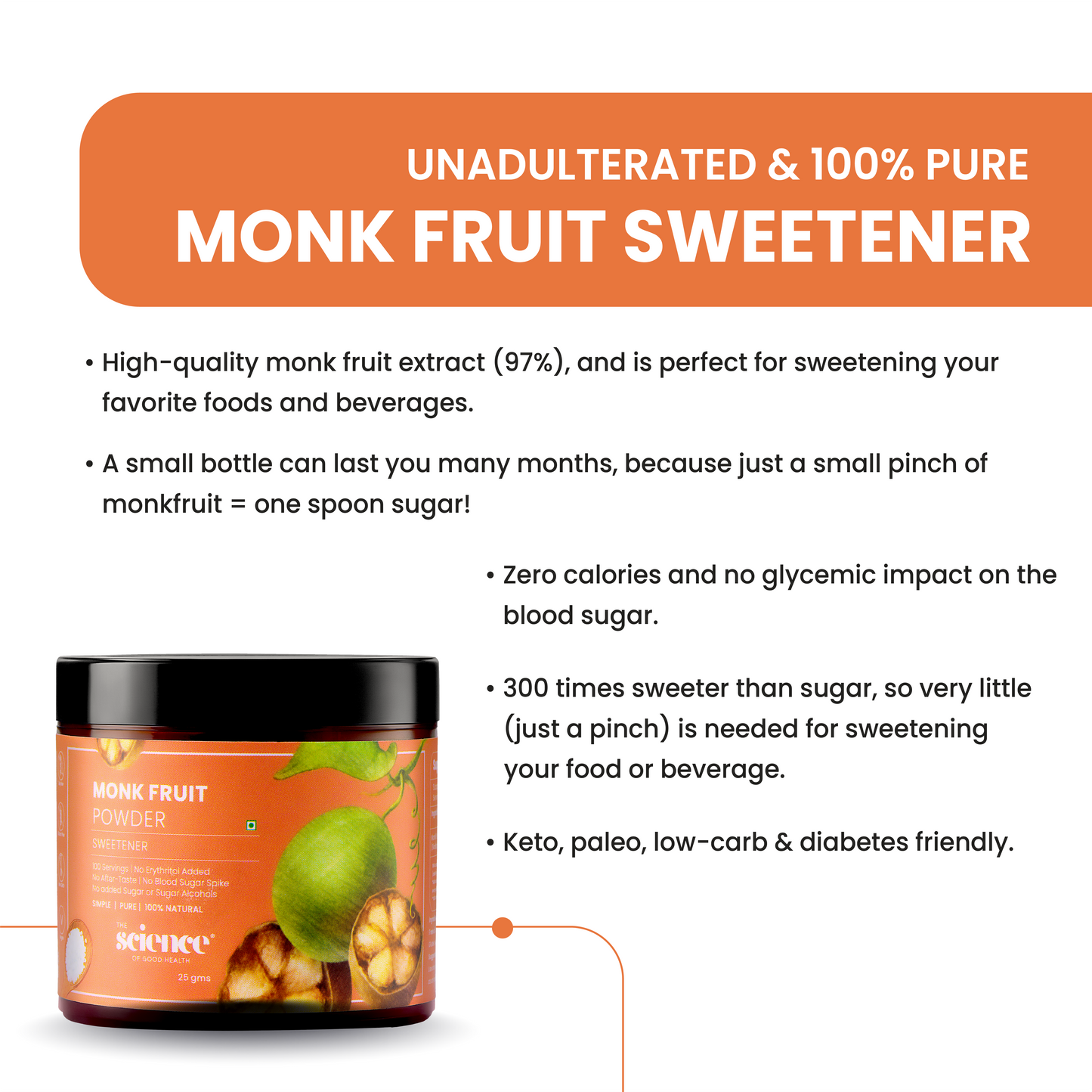 Monk Fruit Sweetener – Pure and Natural Zero-Calorie Sugar Alternative