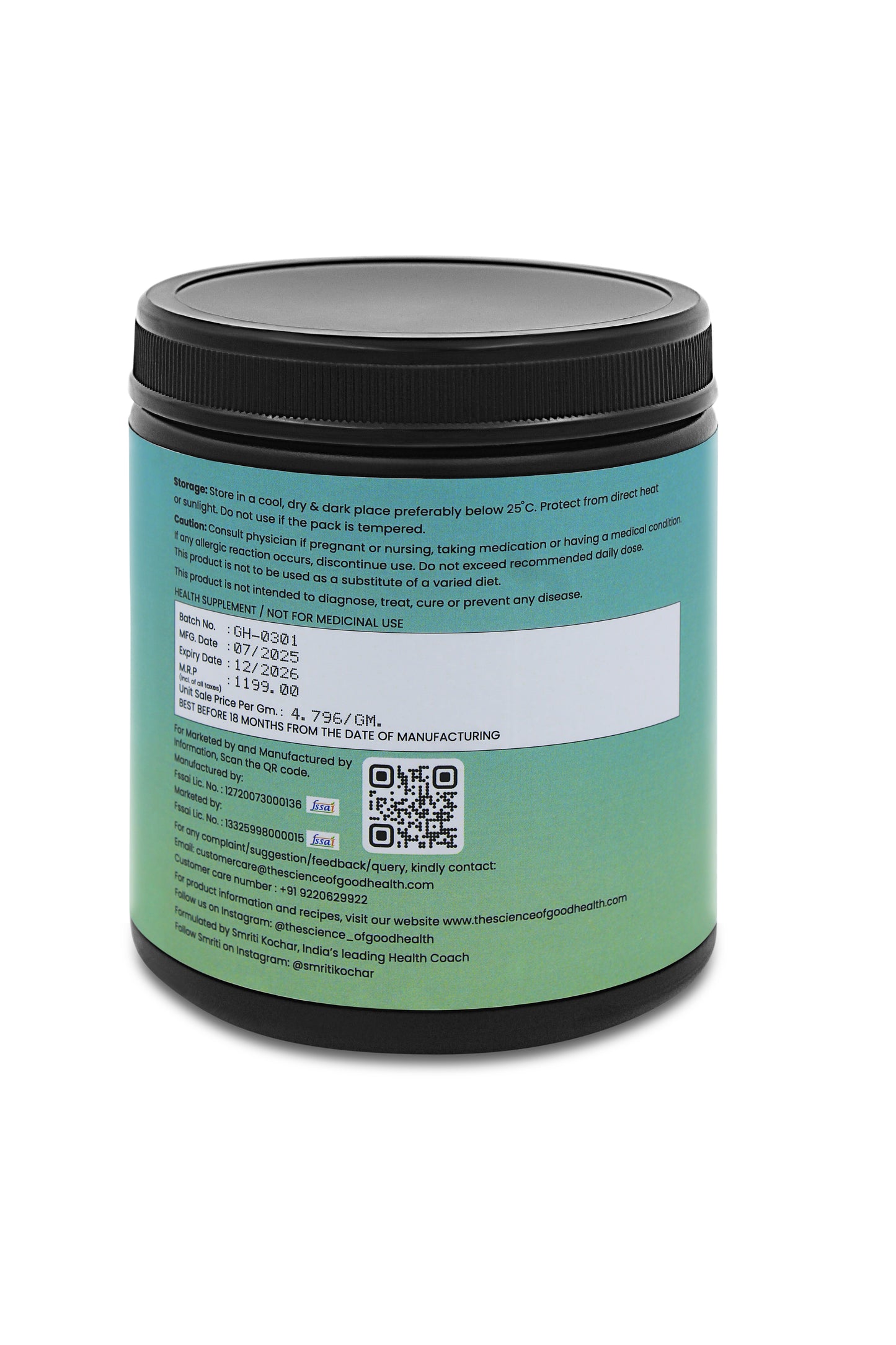 L-Glutamine Supplement - 5g Serving Size | Pure & Potent | Unflavored | The Science of Good Health