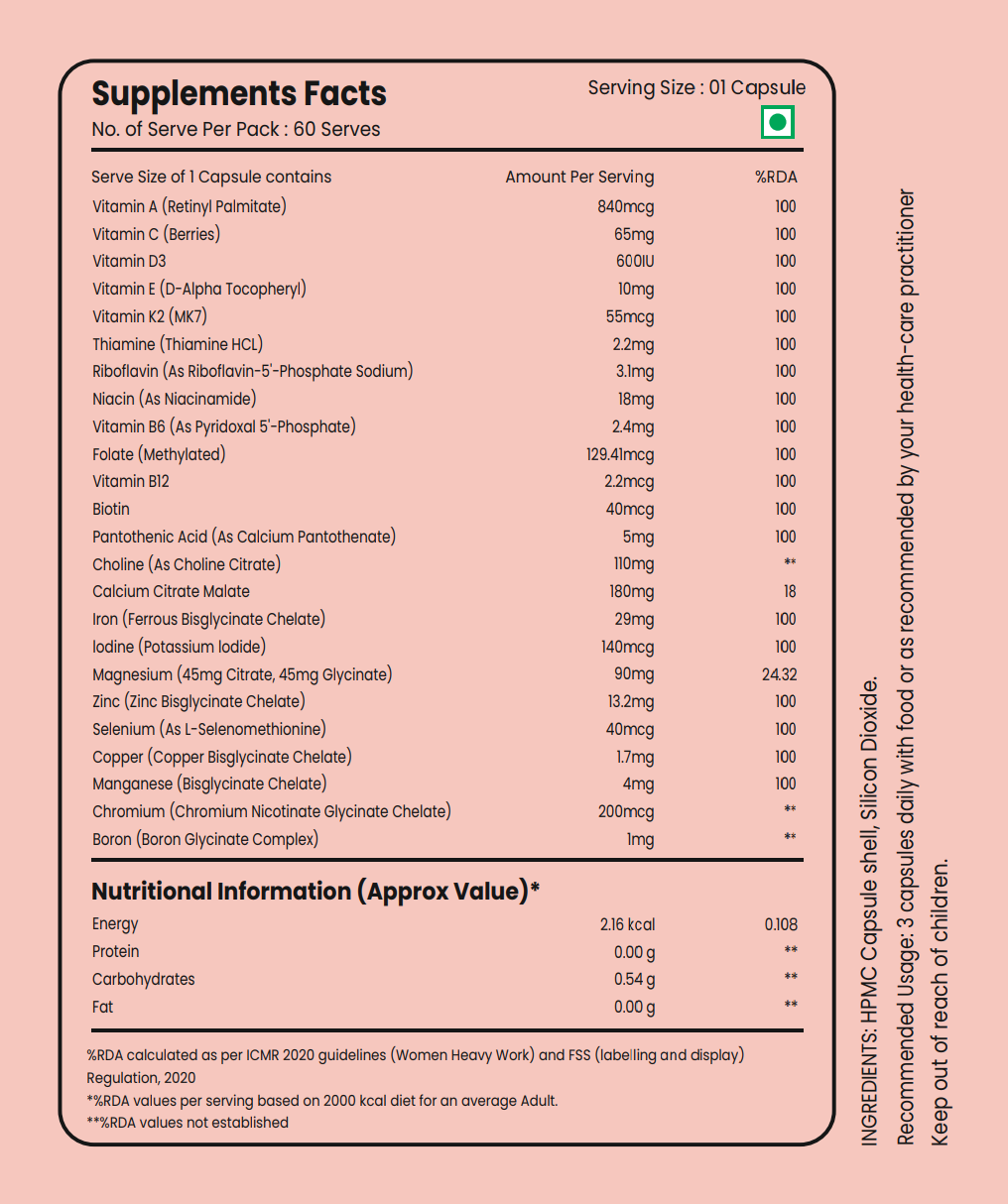 The Ultimate Pre-Natal & Nursing Nutrients - 60 Capsules