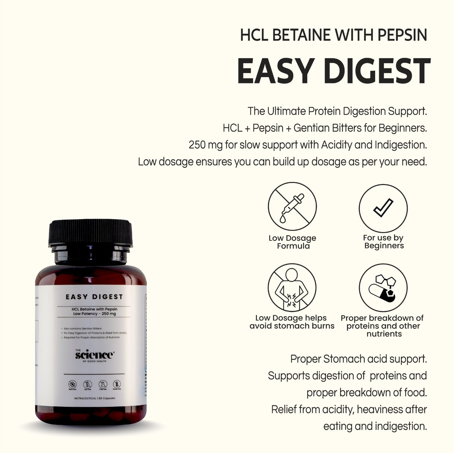 Easy Digest 250 mg – Support for Comfortable Protein Digestion,
