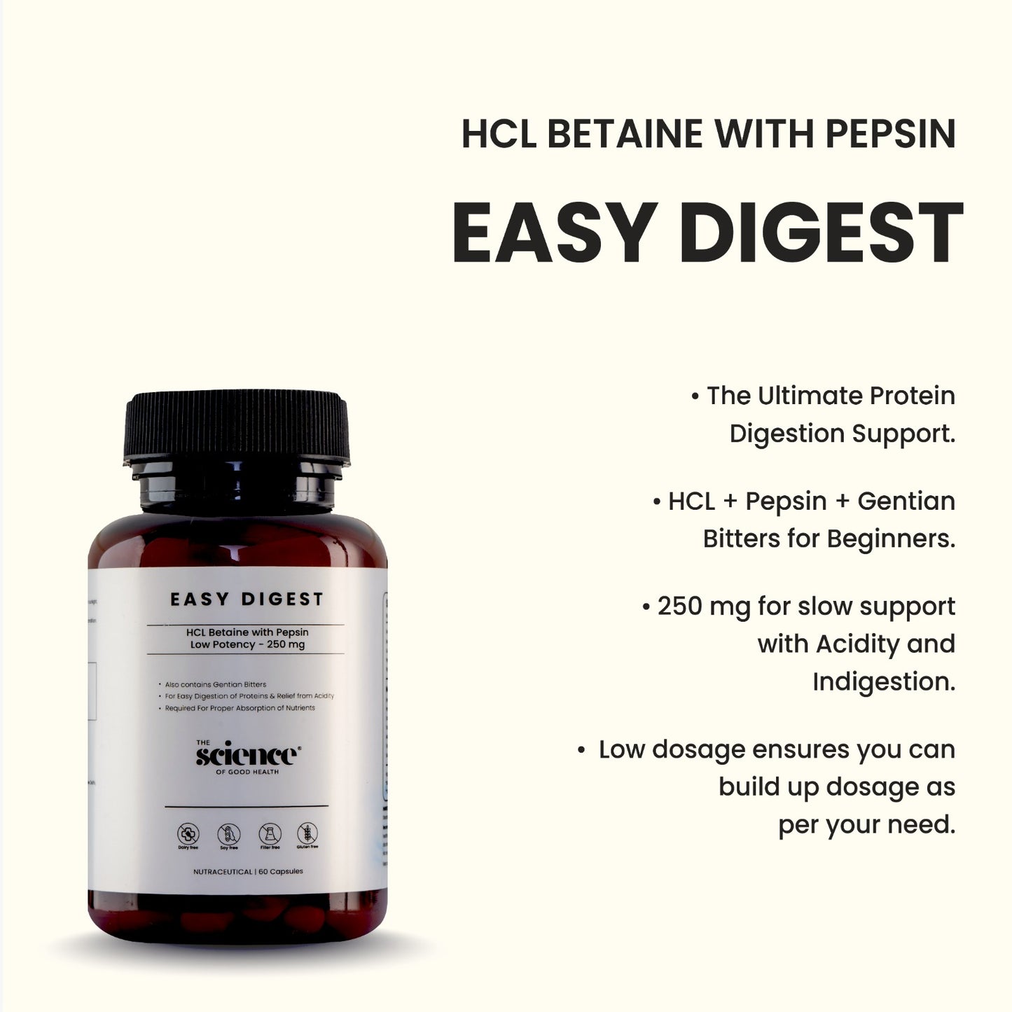 Easy Digest 250 mg – Support for Comfortable Protein Digestion,