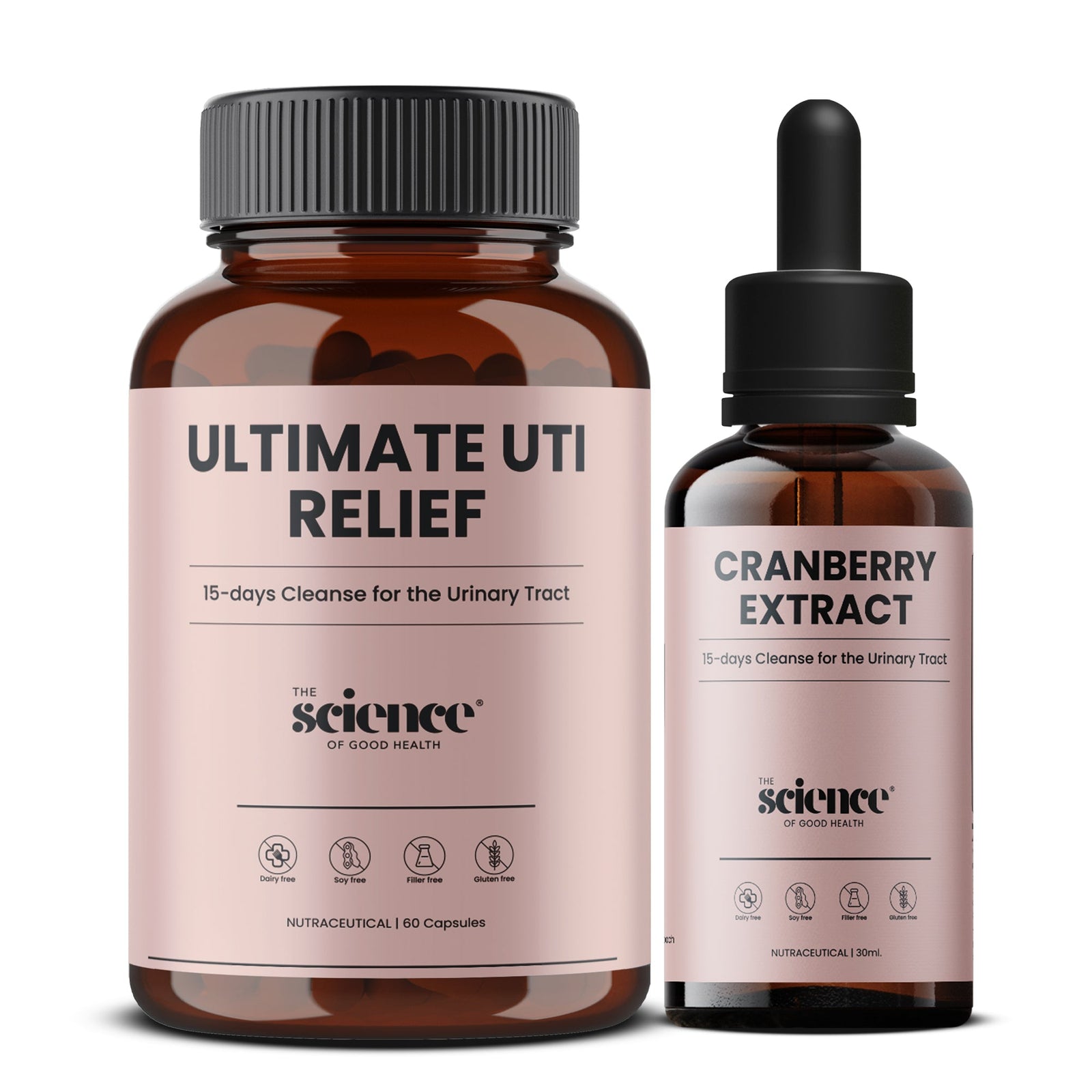 The Science of Good Health UTI Relief Kit — cranberry, D-mannose, and Uva Ursi support for urinary tract health