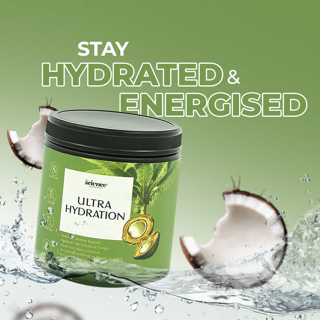 Ultra Hydration Supplement 200g | 10g Serving Size | Coconut Water Powder, Magnesium Glycinate, Himalayan, Himalayan Pink Salt & Monk Fruit | Replenish Electrolytes & Stay Hydrated