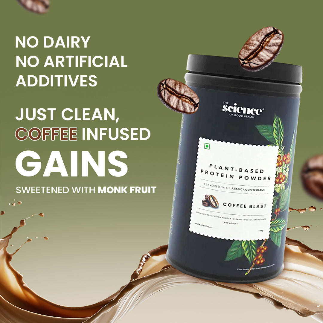 Coffee Flavored Vegan Protein Powder 500g | 21.6g Protein per Serving | Plant-Based Nutrition