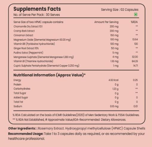 De-Cramp Supplement – IBS & Periods Cramp Relief Formula
