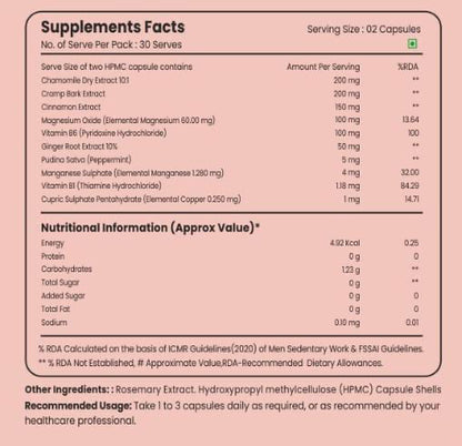De-Cramp Supplement – IBS & Periods Cramp Relief Formula