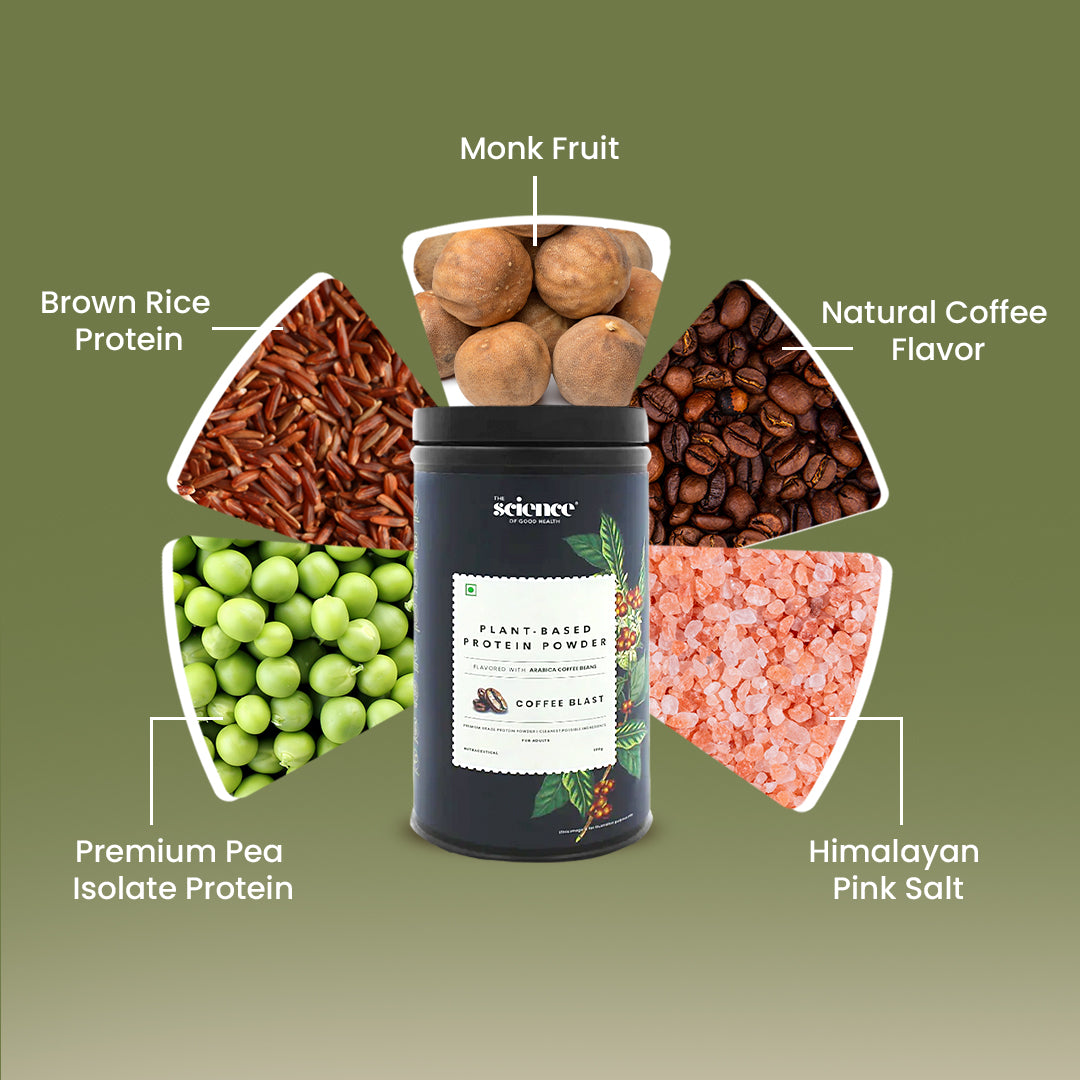 Coffee Flavored Vegan Protein Powder 500g | 21.6g Protein per Serving | Plant-Based Nutrition