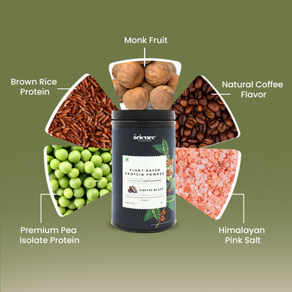 Coffee Flavored Vegan Protein Powder 500g | 21.6g Protein per Serving | Plant-Based Nutrition