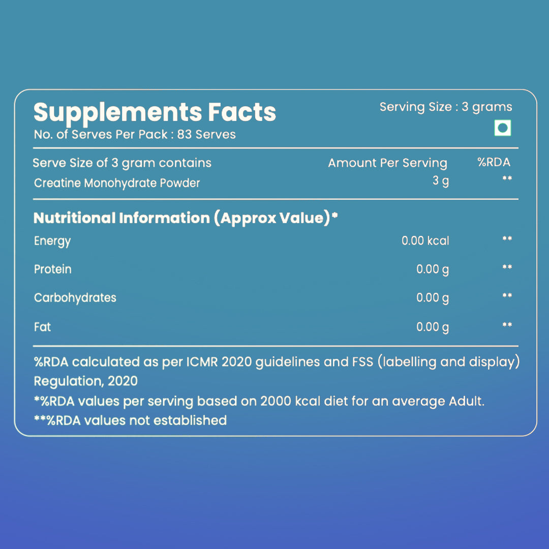 Creatine Monohydrate Supplement - 3g Serving Size | Pure & Potent | Unflavored | The Science of Good Health