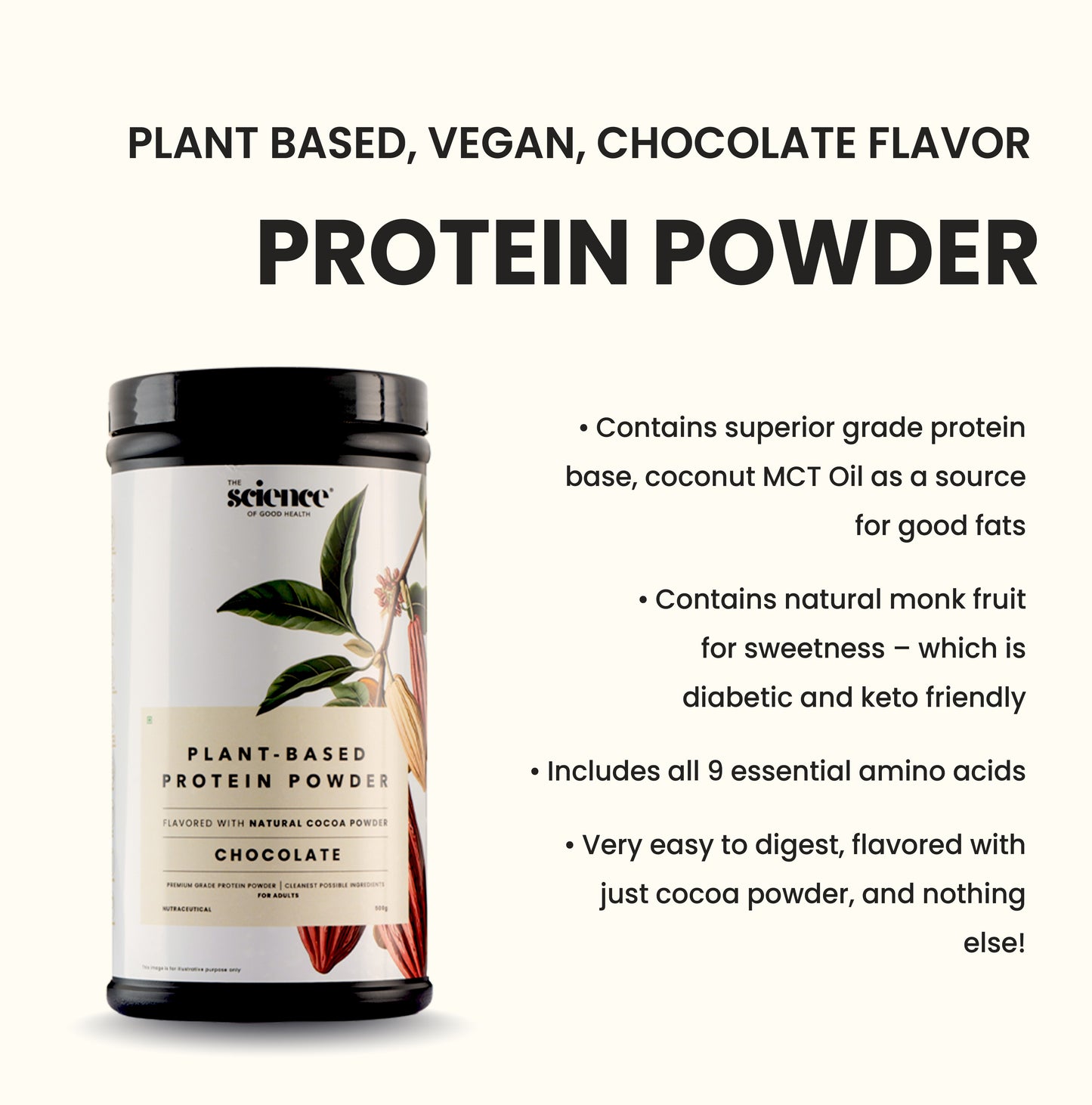 Vegan Chocolate Protein Powder – Plant-Based Muscle Recovery Protein Shake