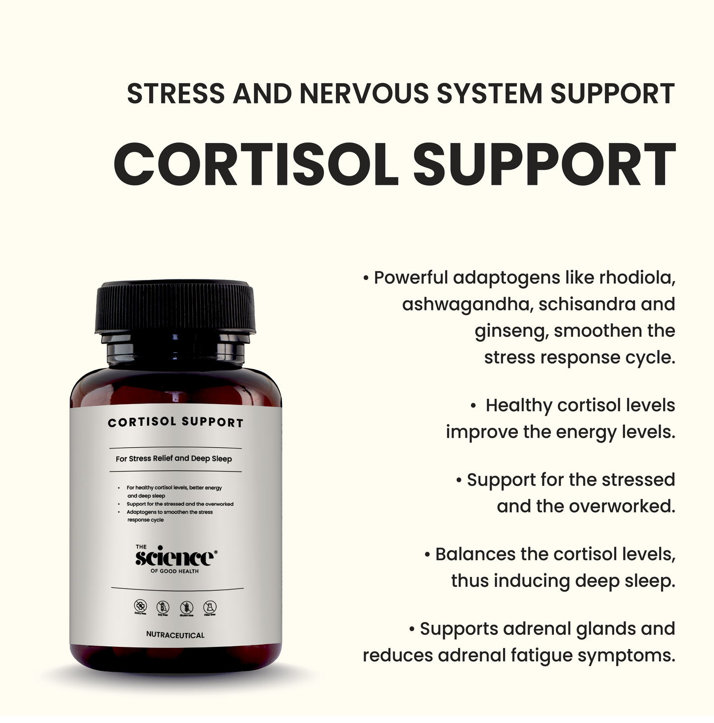 Cortisol Support Supplement – Anxiety Relief, Natural Stress & Deep Sleep Formula