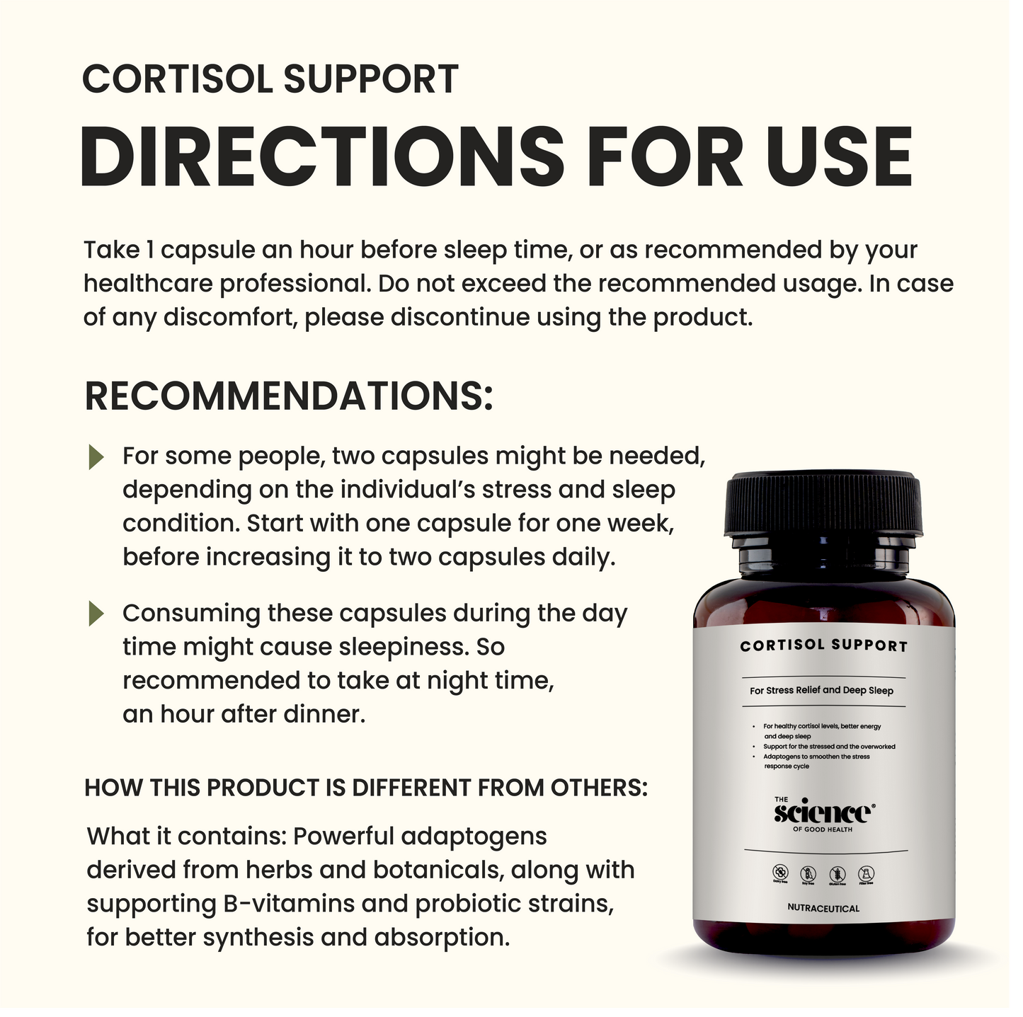 Cortisol Support Supplement – Anxiety Relief, Natural Stress & Deep Sleep Formula