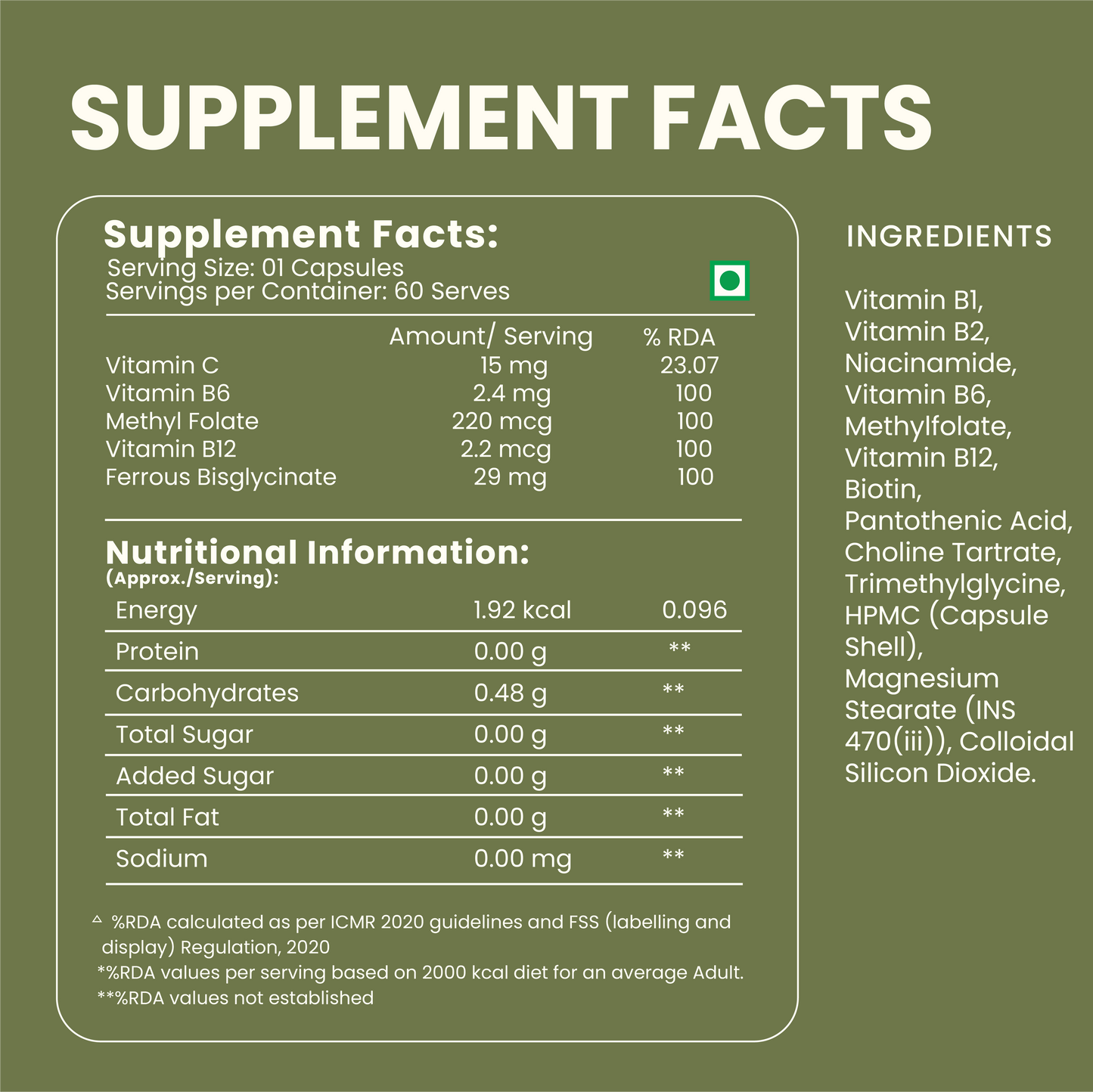Gentle Iron Supplement – Non-Constipating Iron for Energy & Hemoglobin Support