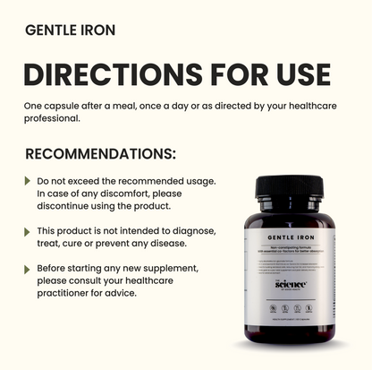 Gentle Iron Supplement – Non-Constipating Iron for Energy & Hemoglobin Support