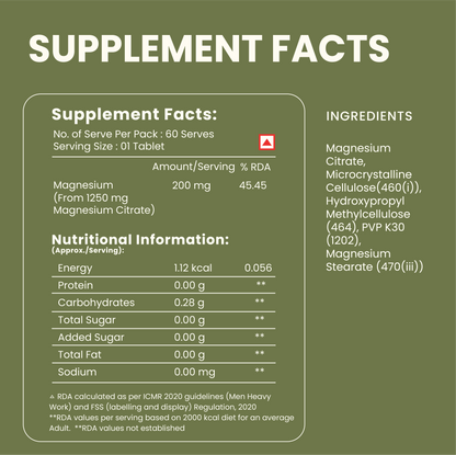 Magnesium Citrate Supplement – Constipation Relief, Muscle Relaxation & Sleep Support