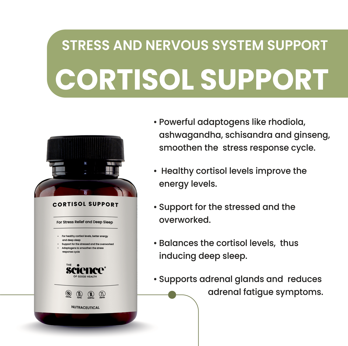 Cortisol Support Supplement – Anxiety Relief, Natural Stress & Deep Sleep Formula