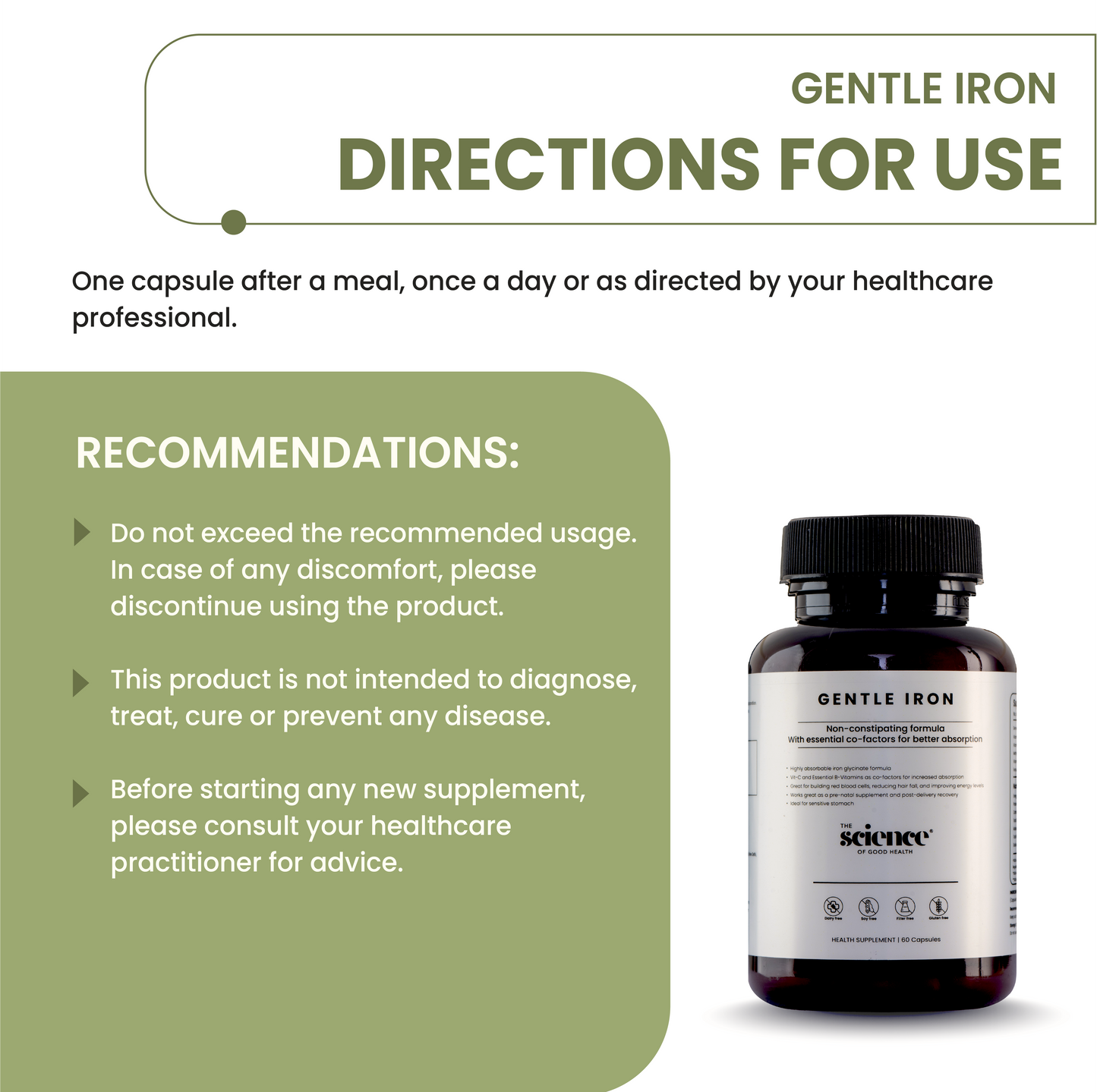 Gentle Iron Supplement – Non-Constipating Iron for Energy & Hemoglobin Support