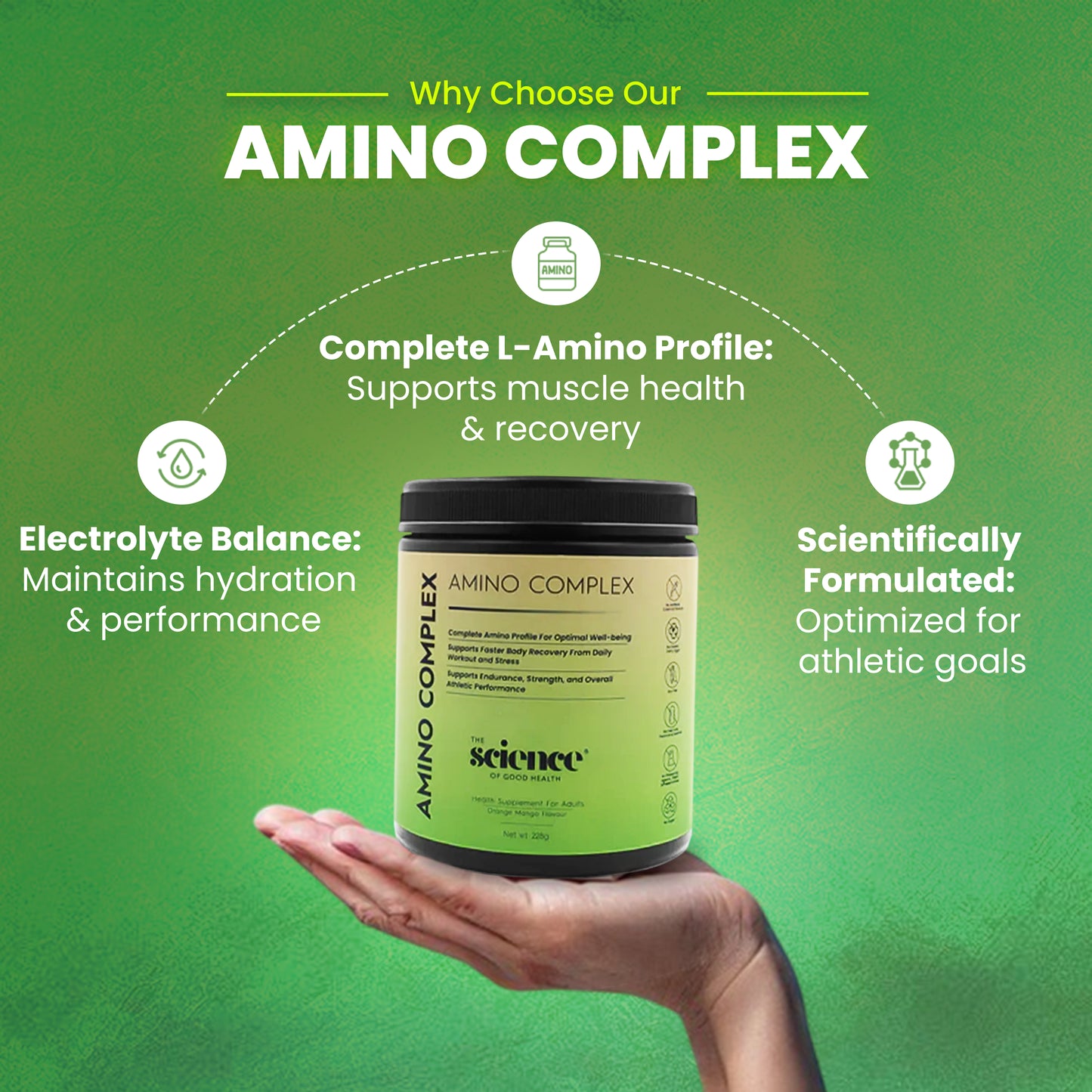 Amino Complex Supplement 228g | 7.8g Serving Size | Amino Acids & Electrolyte Blend