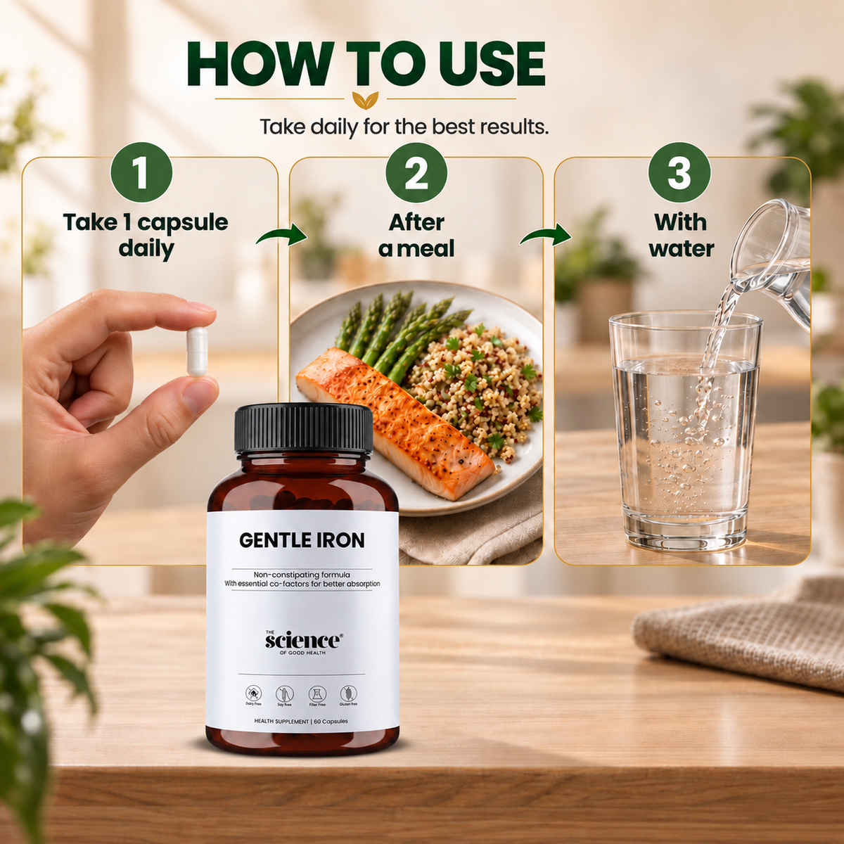 Gentle Iron Supplement – Non-Constipating Iron for Energy & Hemoglobin Support