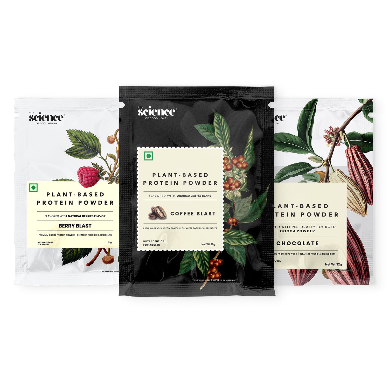 Vegan plant-based protein trial pack 3 sachets sampler — The Science of Good Health