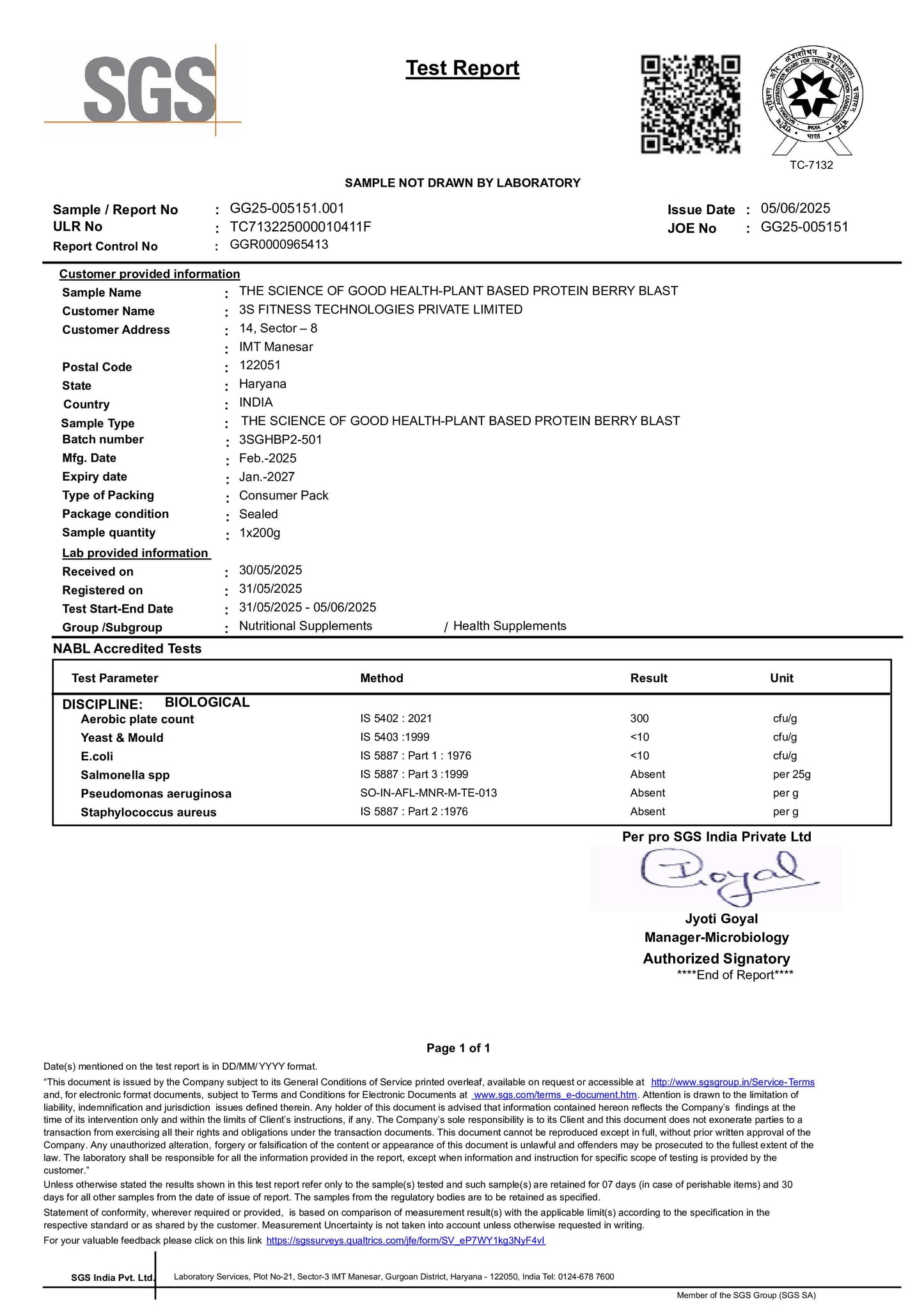 Vegan Berry Blast Protein Powder – Plant-Based, Clean Protein Shake 500gm