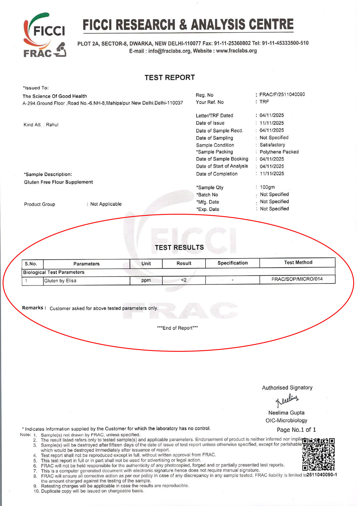 Anti-Inflammatory Gluten-Free Flour, 1 KG