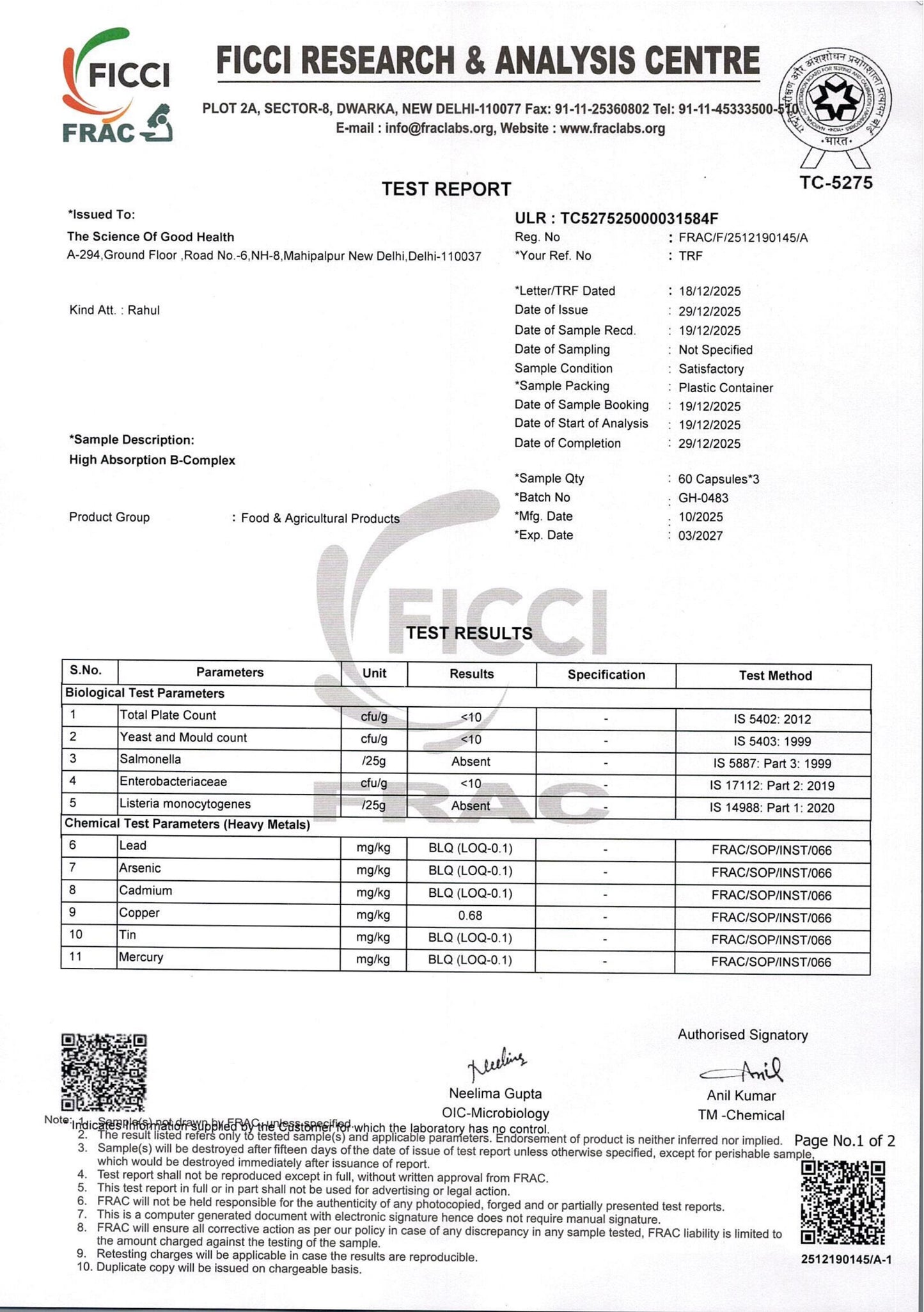 High Absorption B-Complex – Energy & Nervous System Support Optimal Metabolism – 60 Capsules