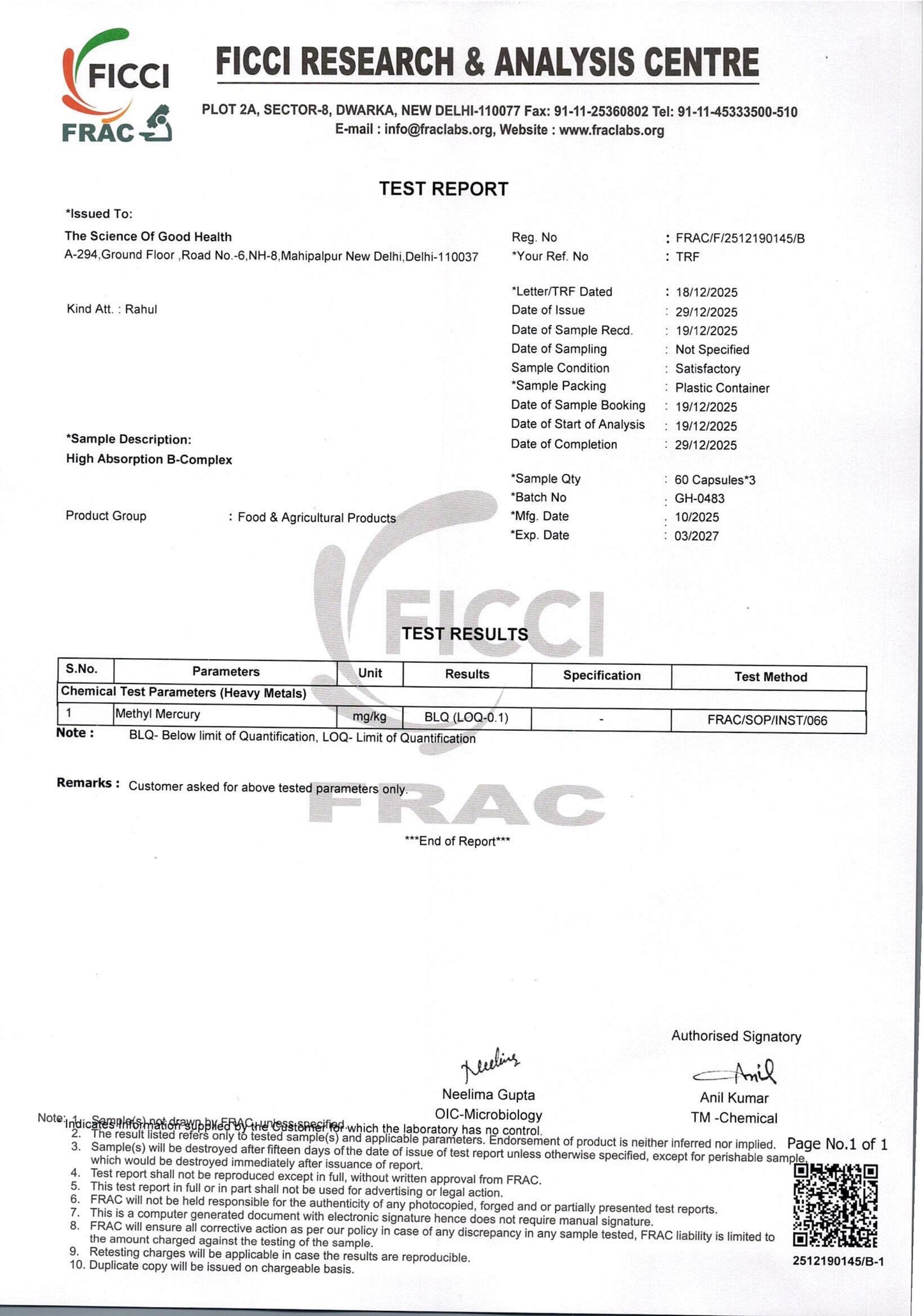 High Absorption B-Complex – Energy & Nervous System Support Optimal Metabolism – 60 Capsules