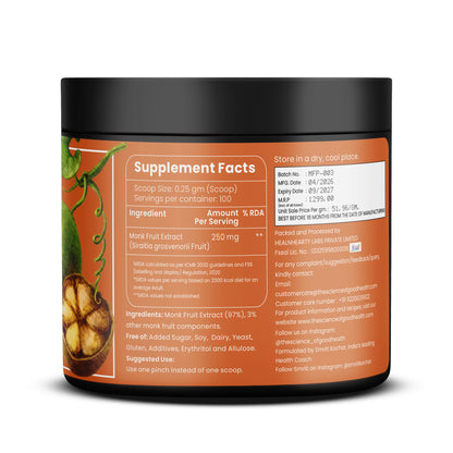 Monk Fruit Sweetener – 100% Pure and Natural Zero-Calorie Sugar Alternative