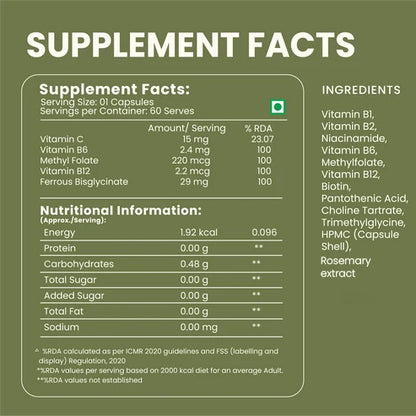 Gentle Iron Supplement – Non-Constipating Iron for Energy & Hemoglobin Support