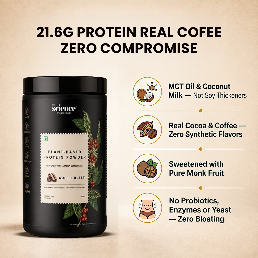 Coffee Flavored Vegan Protein Powder 500g | 21.6g Protein per Serving | Plant-Based Nutrition