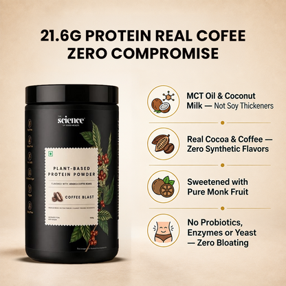 Coffee Flavored Vegan Protein Powder 500g | 21.6g Protein per Serving | Plant-Based Nutrition