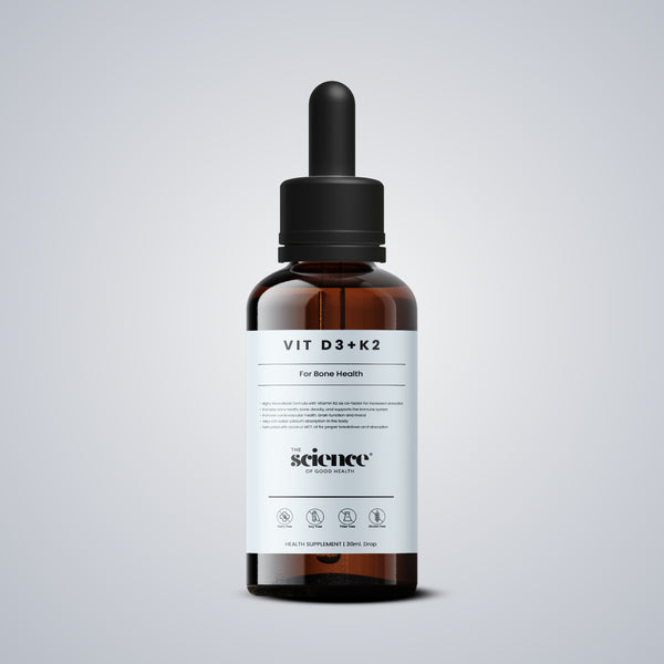 Vitamin D3 + K2 Drops – Bone Health & Immune Support Liquid Supplement - 30ml
