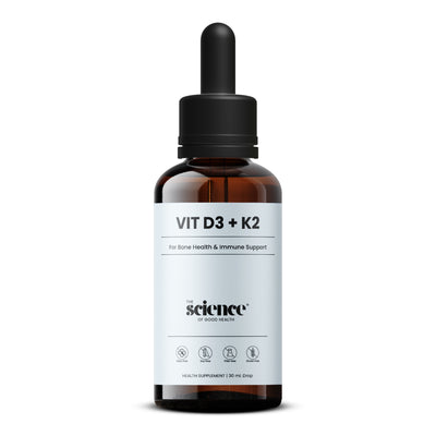 Vitamin D3 + K2 Drops – Bone Health & Immune Support Liquid Supplement - 30ml