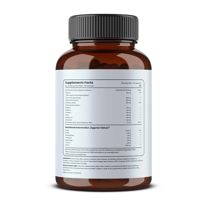Organic Vitamin C – Immune Support & Antioxidant Supplement Optimal Metabolism – 60 Capsules