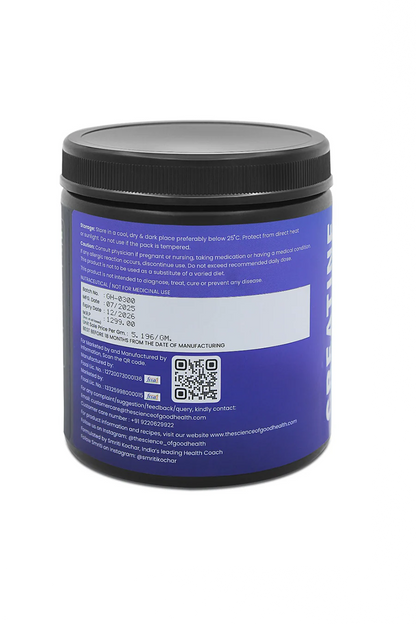 Creatine Monohydrate Supplement - 3g Serving Size | Pure & Potent | Unflavored | The Science of Good Health