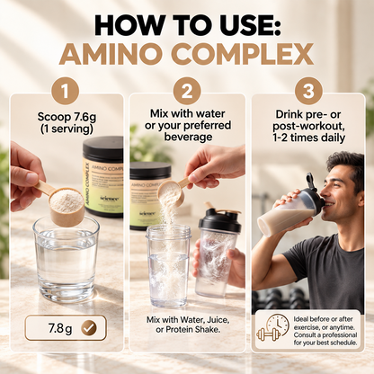 Amino Complex Supplement 228g | 7.8g Serving Size | Amino Acids & Electrolyte Blend