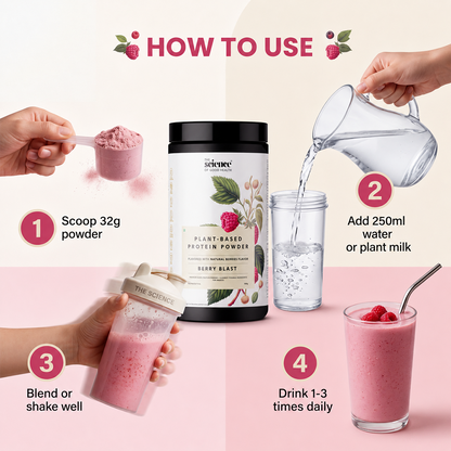 Vegan Berry Blast Protein Powder – Plant-Based, Clean Protein Shake 500gm