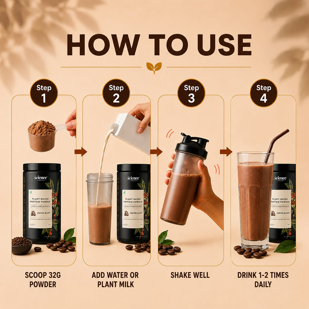 Coffee Flavored Vegan Protein Powder 500g | 21.6g Protein per Serving | Plant-Based Nutrition