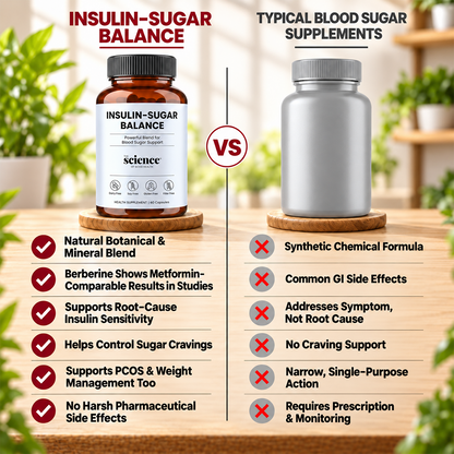 Insulin & Sugar Balance – Natural Blood Sugar Support Supplement Optimal Metabolism – 60 Capsules
