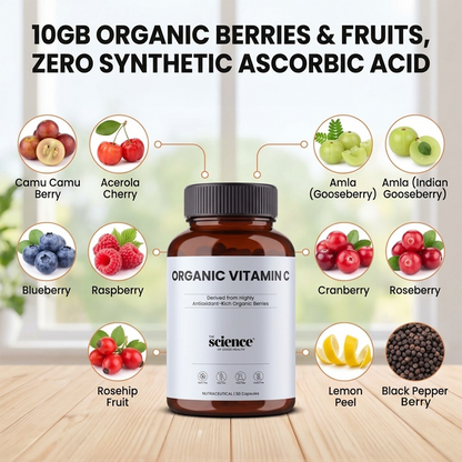 Organic Vitamin C – Immune Support & Antioxidant Supplement Optimal Metabolism – 60 Capsules