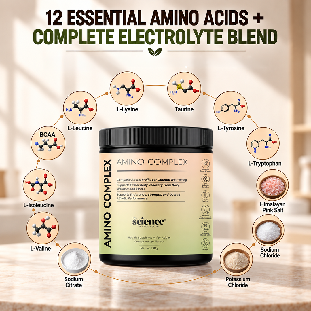 Amino Complex Supplement 228g | 7.8g Serving Size | Amino Acids & Electrolyte Blend