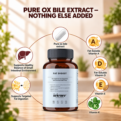 Fat Digest - Ox Bile Extract for Optimal Fat Digestion, 60 capsules