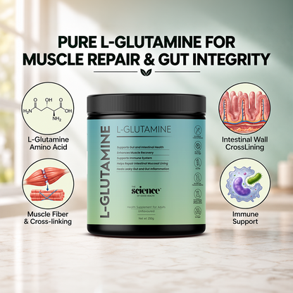 L-Glutamine Supplement - 5g Serving Size | Pure & Potent | Unflavored | The Science of Good Health